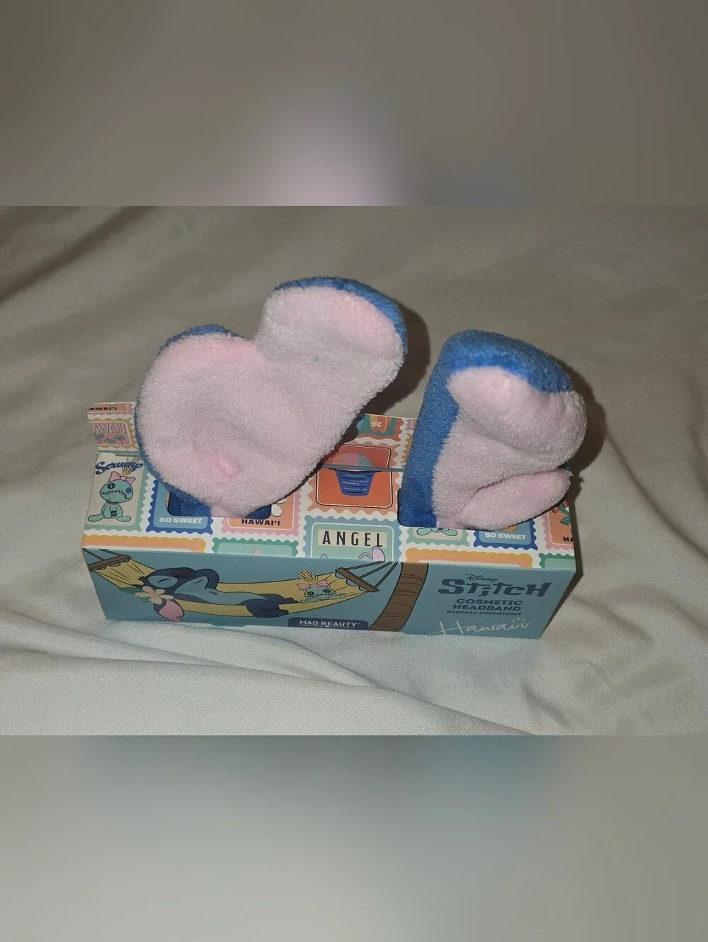 Disney Stitch Cosmetic Headband Mad Beauty Blue & Pink 100% Polyester Plush Fun